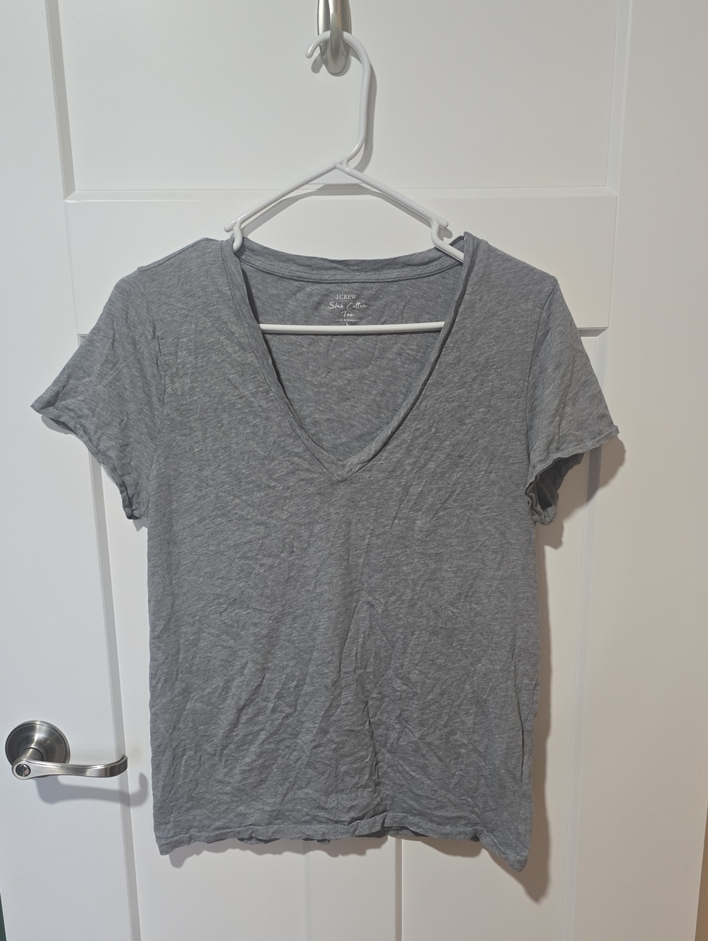 J. Crew Slim V-Neck Short Sleeve Tee - Light Gray